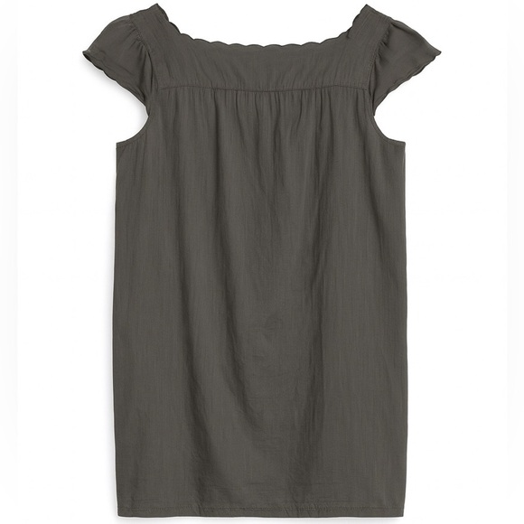 New GAP Cap Sleeve Embroidered Tunic Casual Summer Top Resortwear Gray Olive XS - Picture 2 of 4